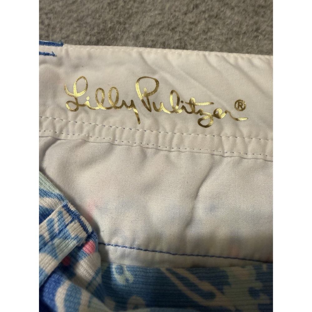 Lily Pulitzer Bay Blue Cotton Callahan Shorts Beach Golf Casual Women's 6 - Picture 7 of 16